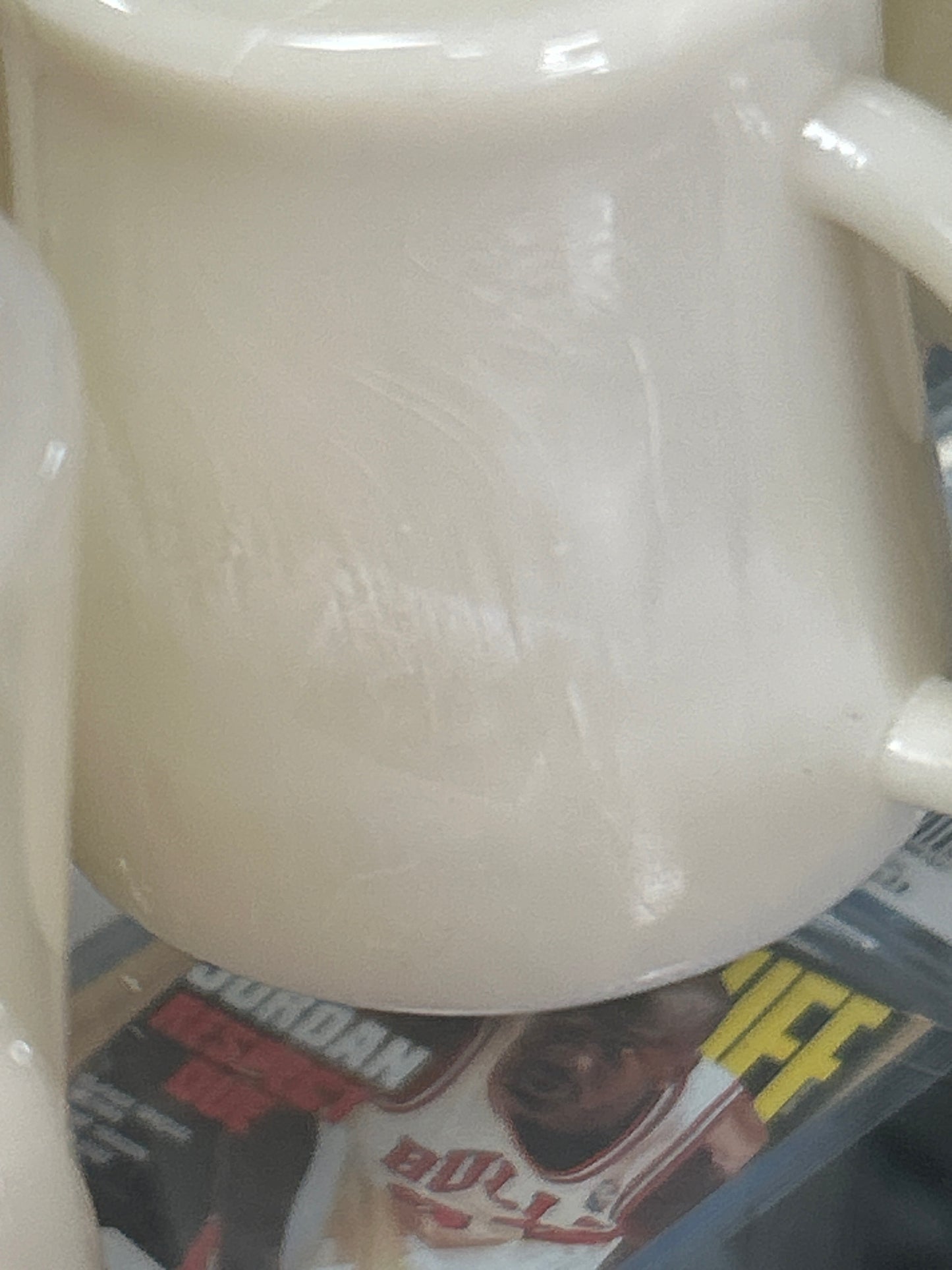 Vintage Ivory Fire King D Handle Flat Bottom Coffee Mug (set of 6)