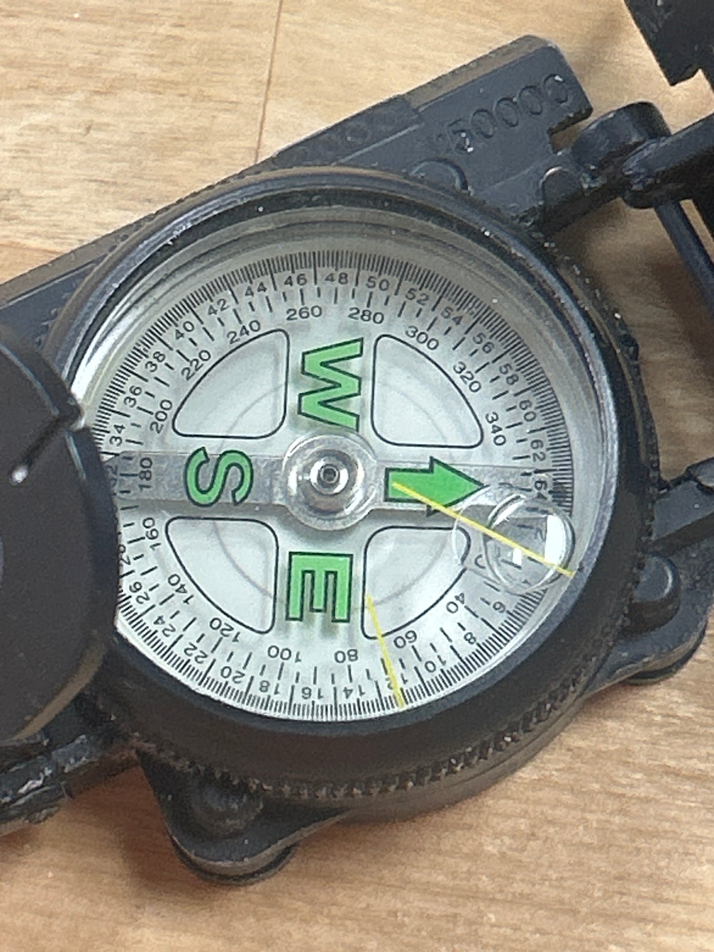 Vintage Military Style Lensatic Marching  Compass Green Air Bubble in Fluid