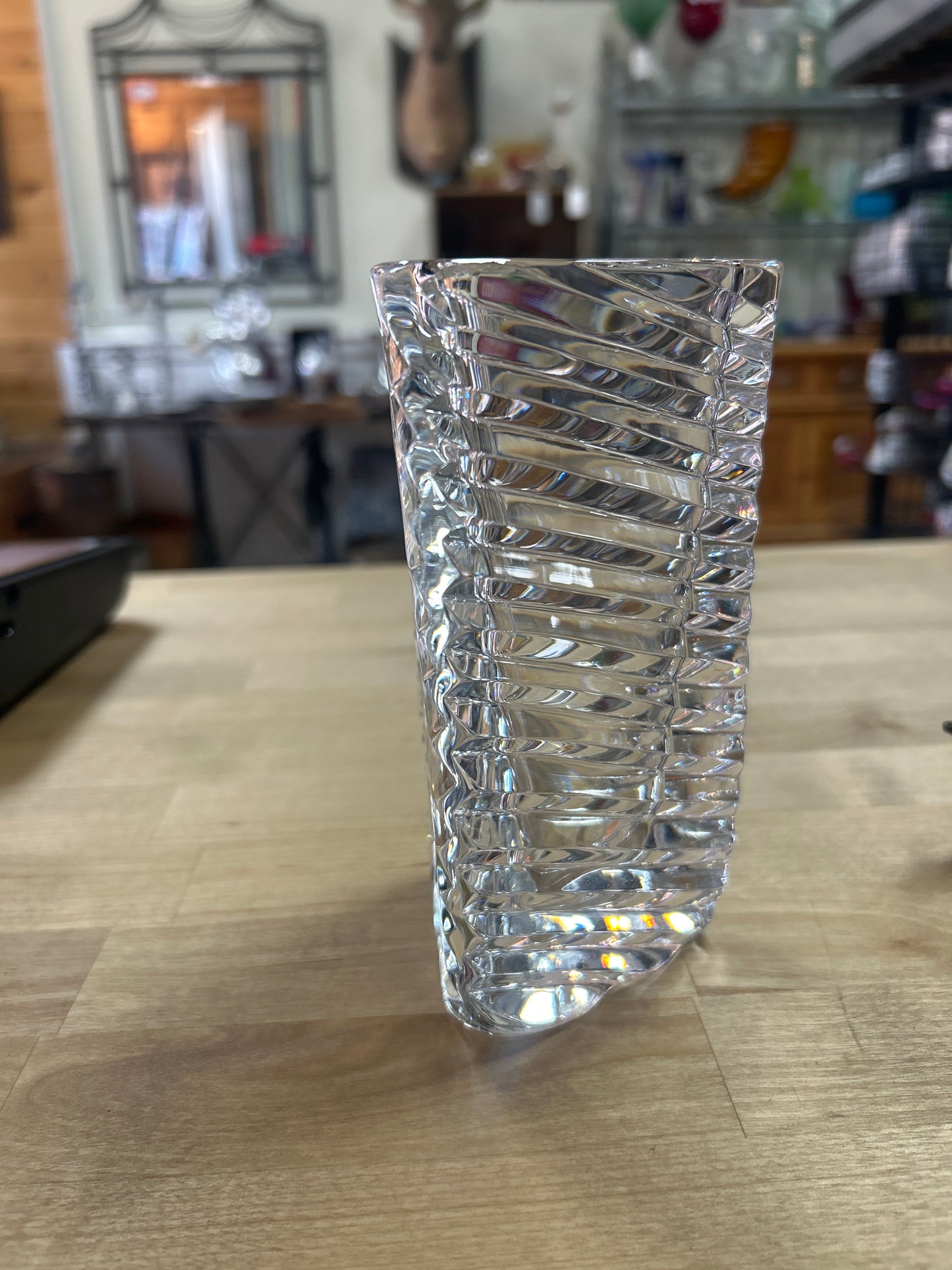 Rogaska Lead Crystal Triangle Vase Retired