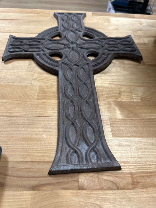 vintage Cast Iron Cross 19 1/2” x 13 1/4”