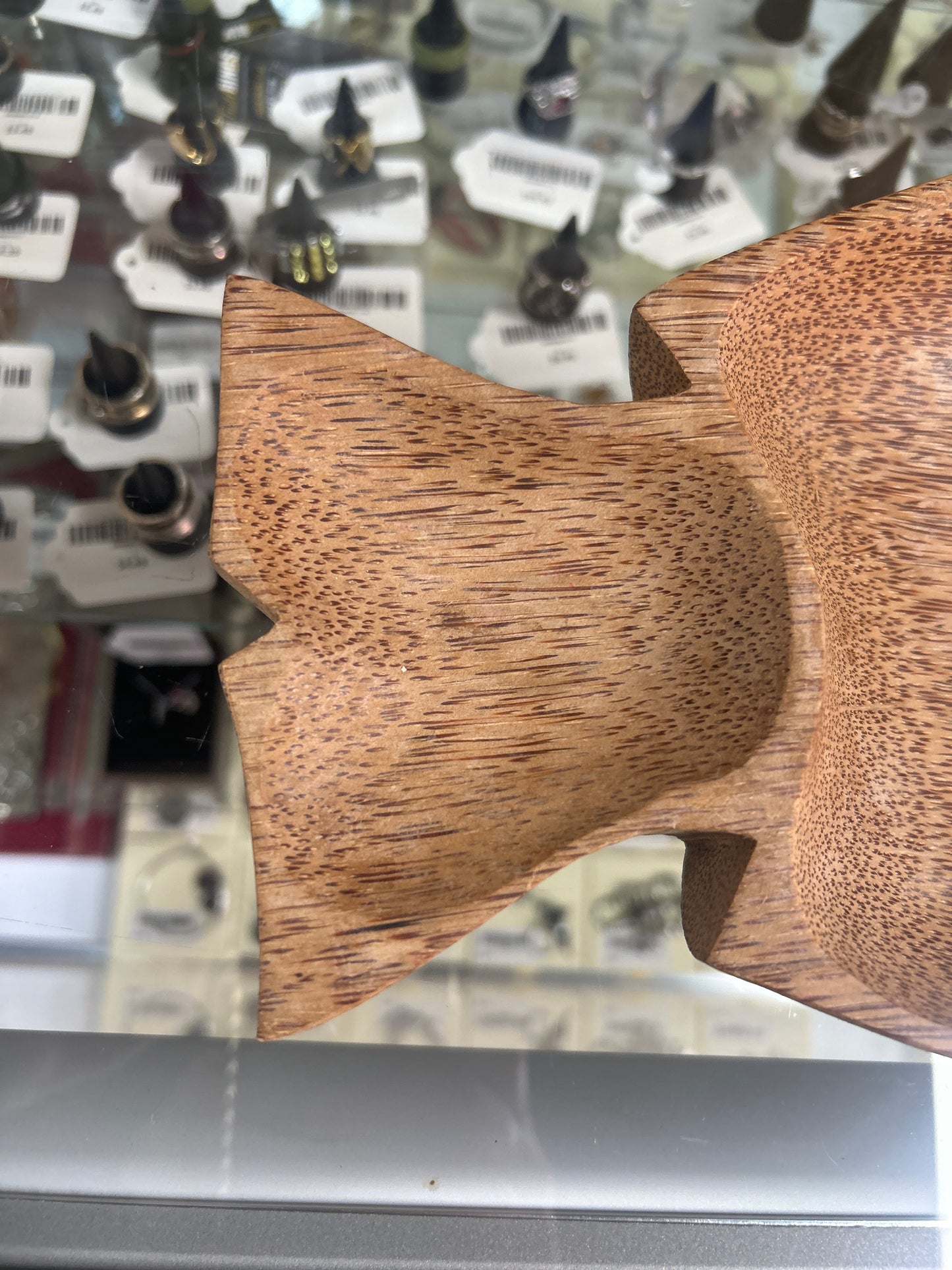 Mid Century Modern Fish Bowl 🍂 2-Part Divided Wood Dish | Vintage Nut Tray 12”