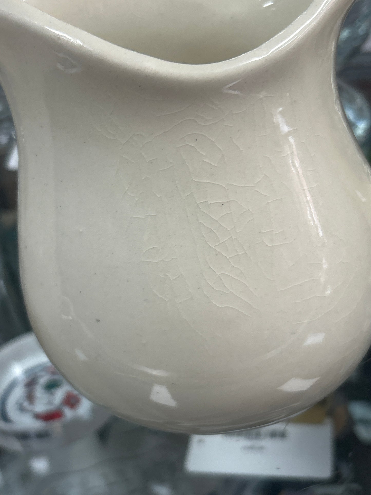 Antique pitcher with crazing; 6” unmarked