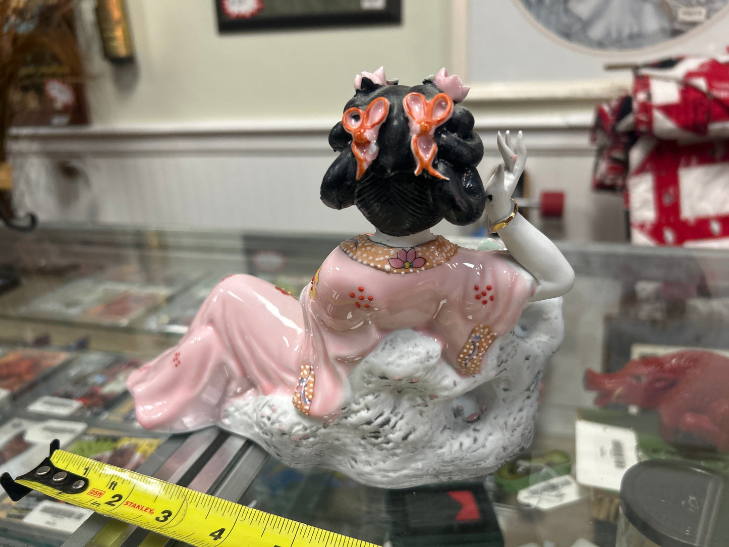 Japanese Geisha Porcelain Figurine Statue Floral