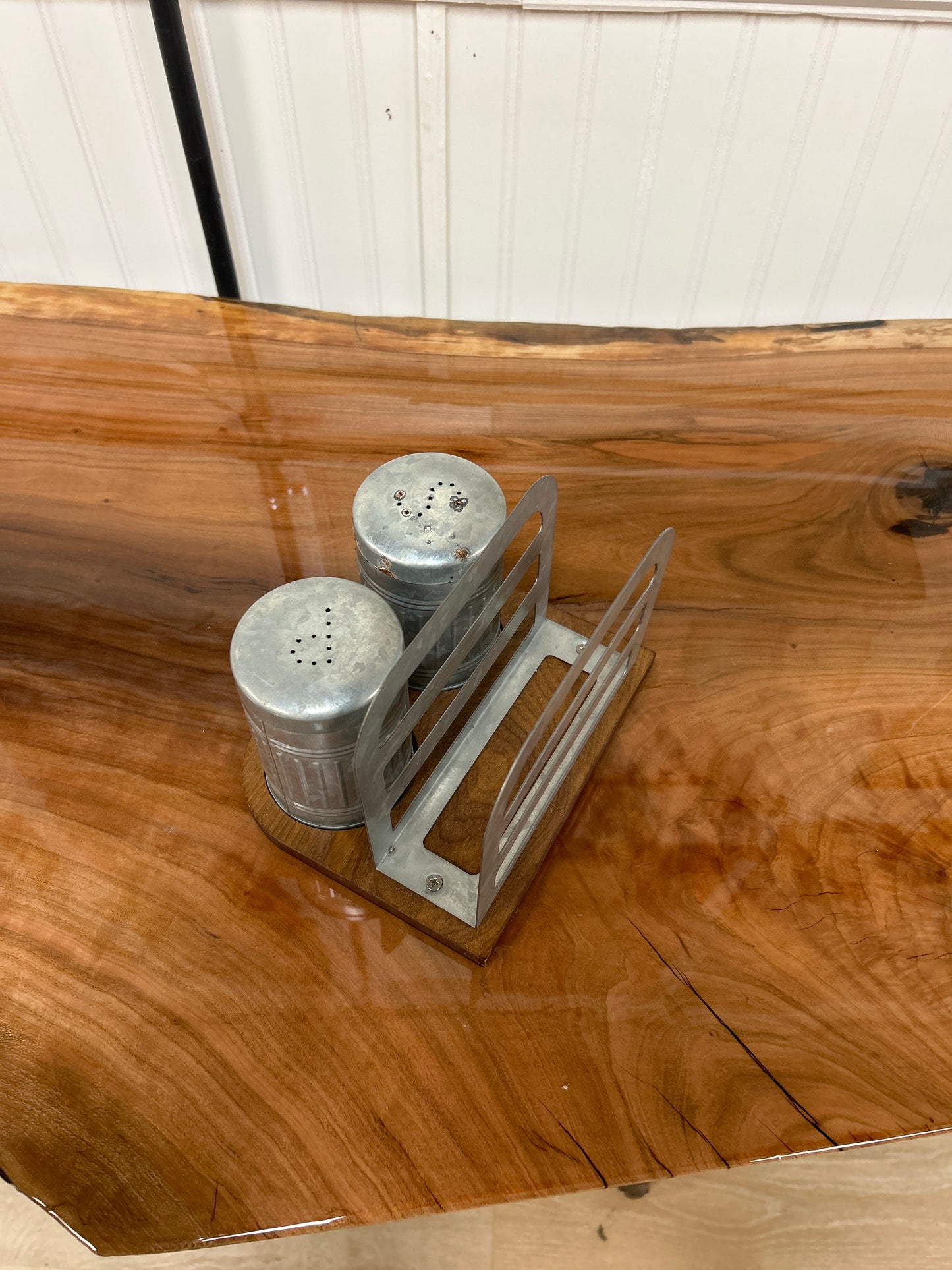 Salt and Pepper Shakers w/ Napkin Stand