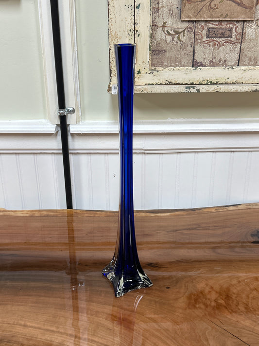 Cobalt Blue Glass Vase 19.5”