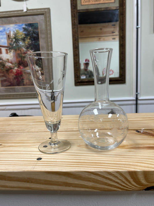 Princess house small pitcher w/ single glass