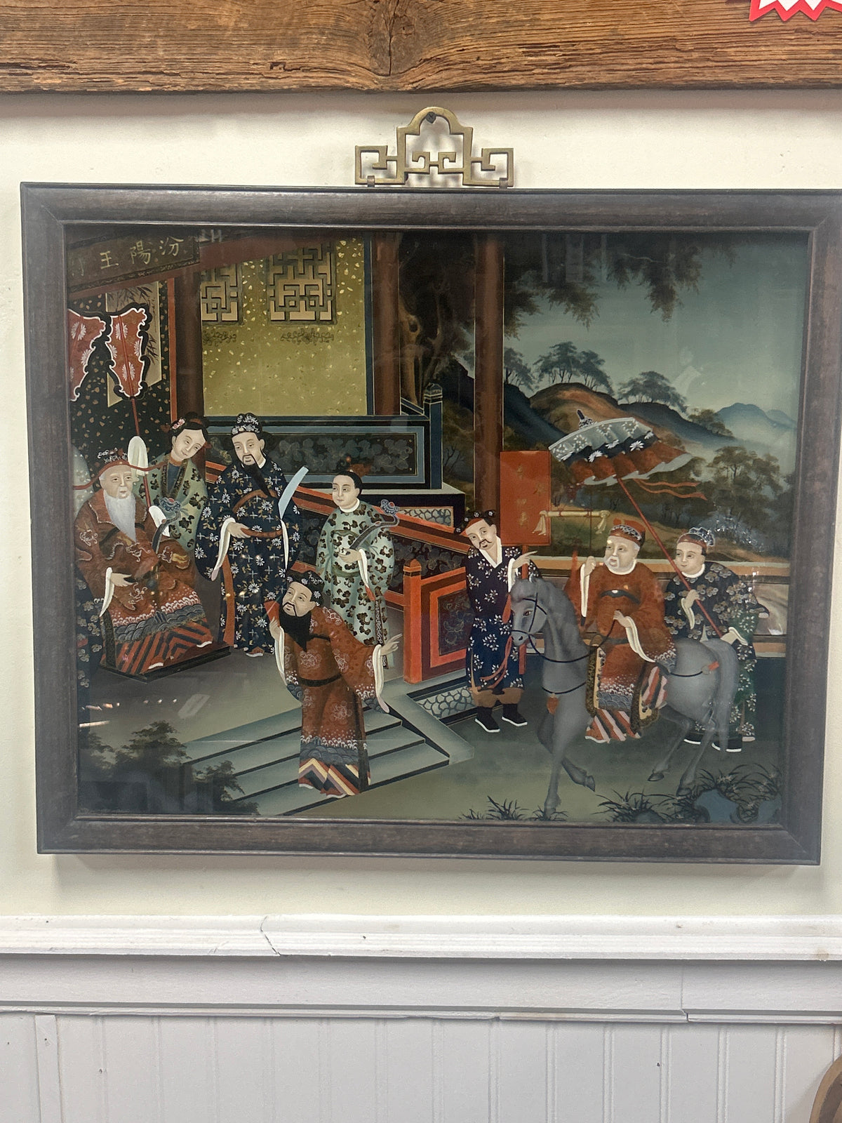 Reverse Painted Orient Scene