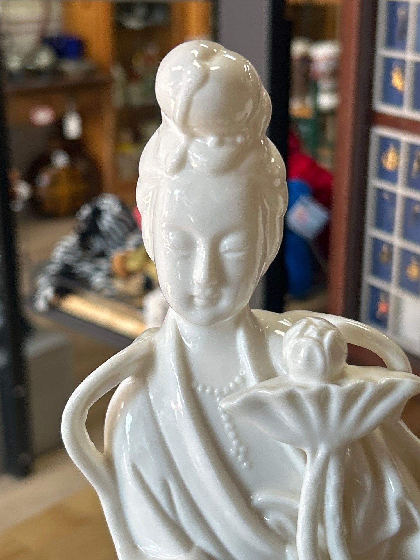 Vintage Toyo Blanc De Chine Porcelain Geisha Figurine 15"