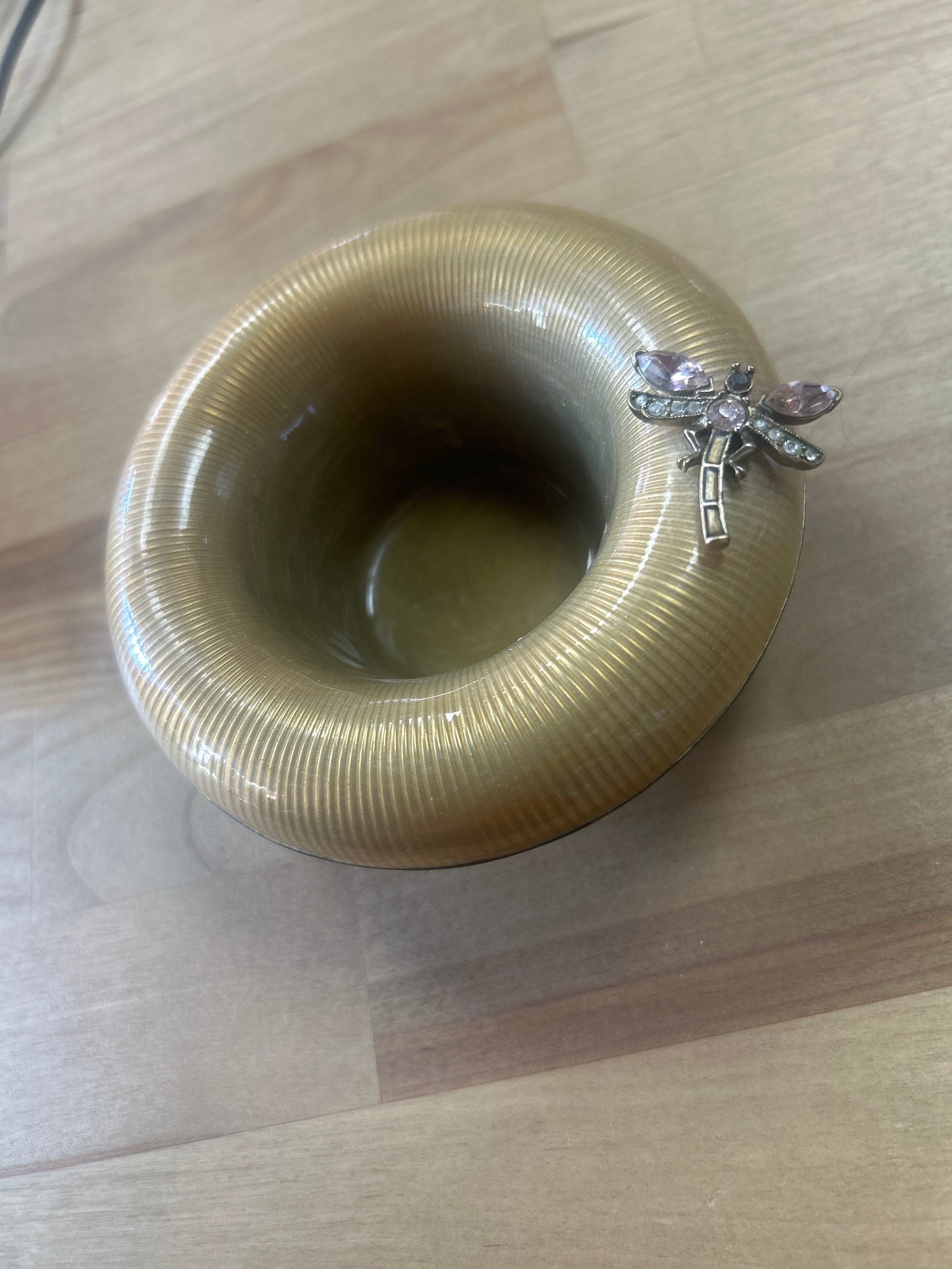 VINTAGE JAY STRONGWATER DRAGONFLY CANDLE HOLDER ENAMEL- BADGED ON BOTTOM