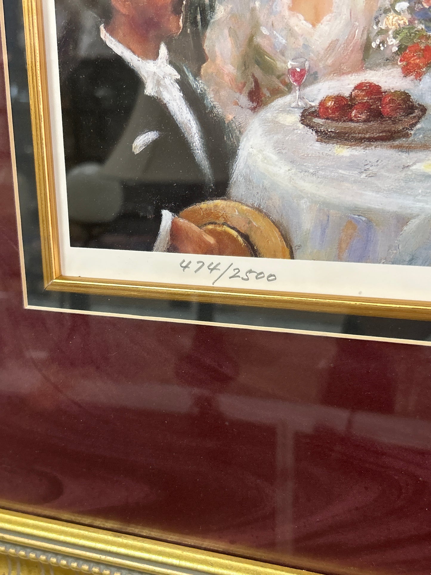 Renee Morse "High Noon Pleasures of Parisians" Hand Signed Limited Edition 474/2500 Framed and Matted