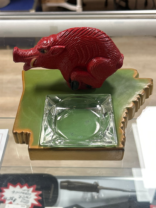 RARE Vintage Arkansas Razorback Ashtray