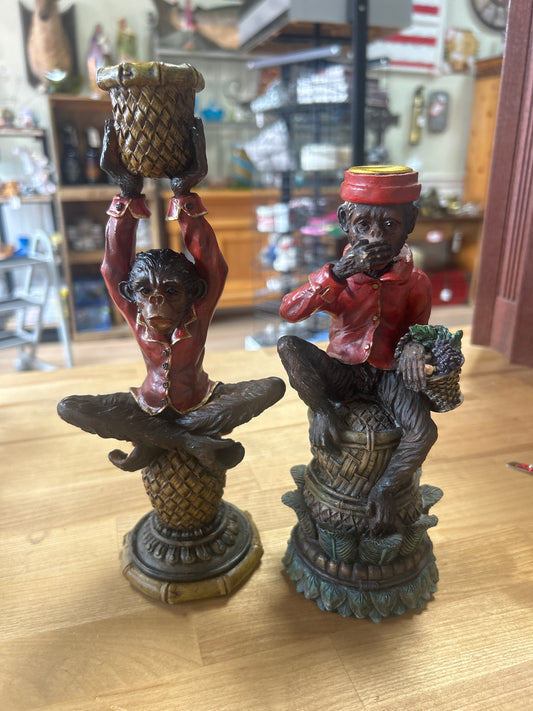 Vintage Monkey Candle holders (set)