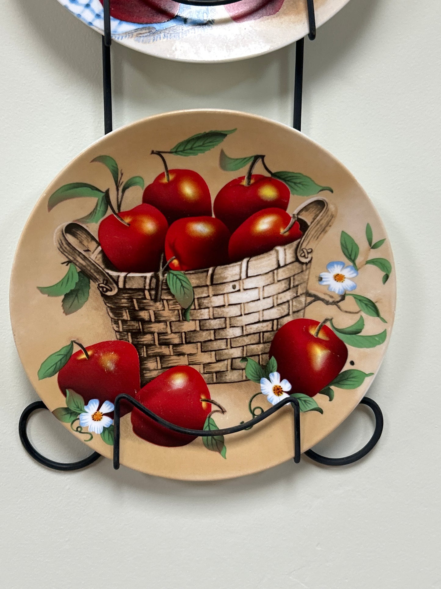 Apple Plates in Metal Display Hanger