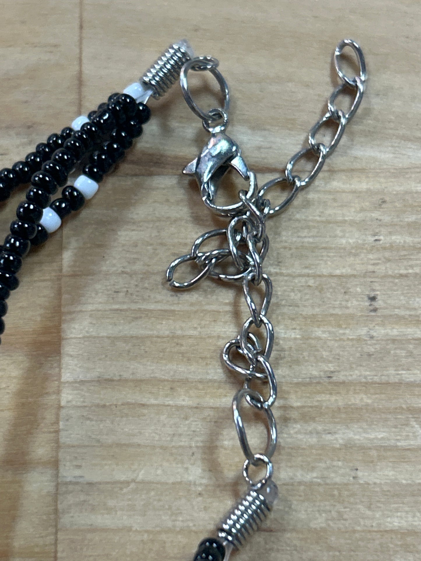 Black and white triple Necklace 43025-7