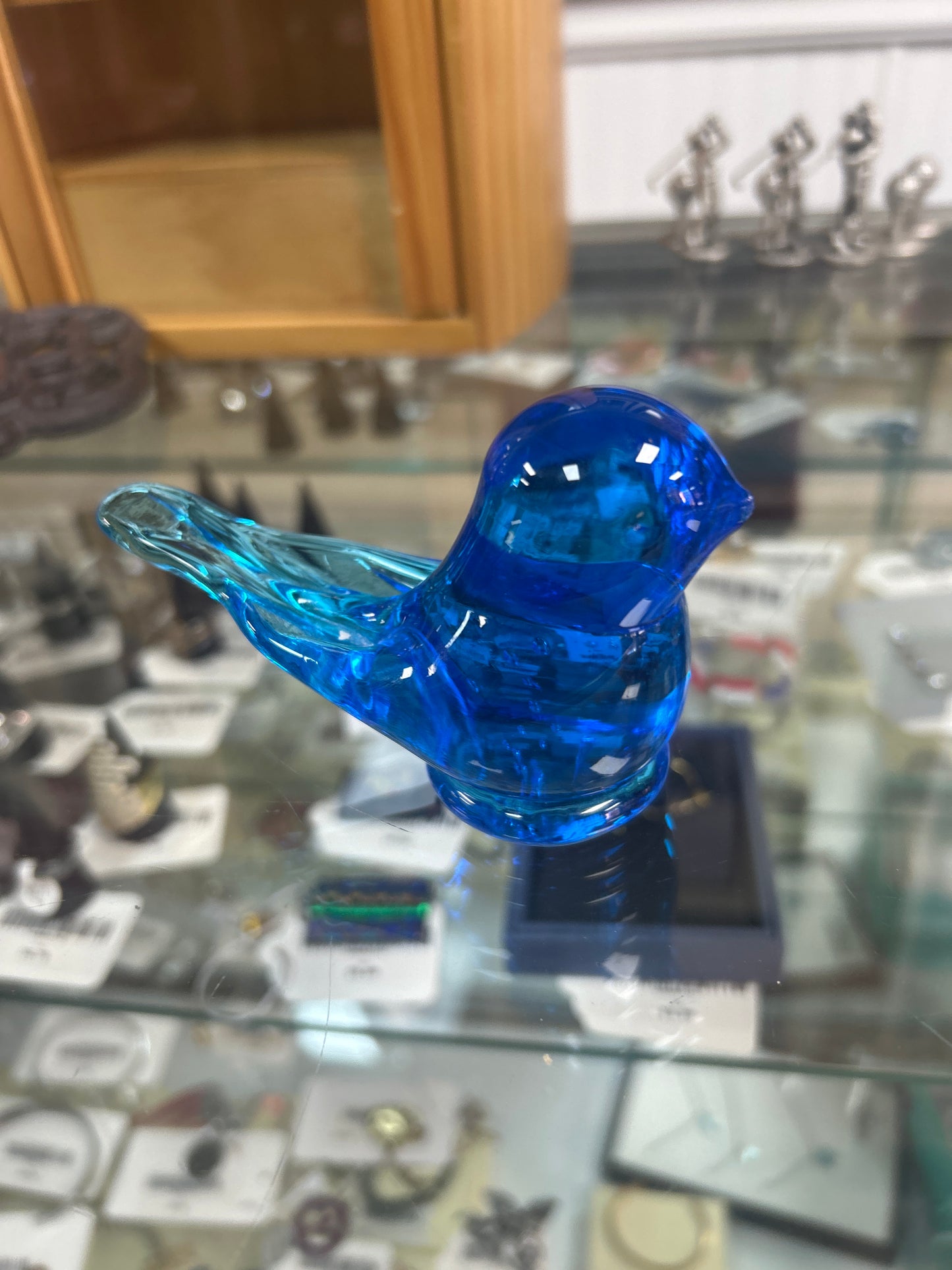 Vintage Leo Ward Glass Cobalt Bluebird of Happiness 1985 Figurine