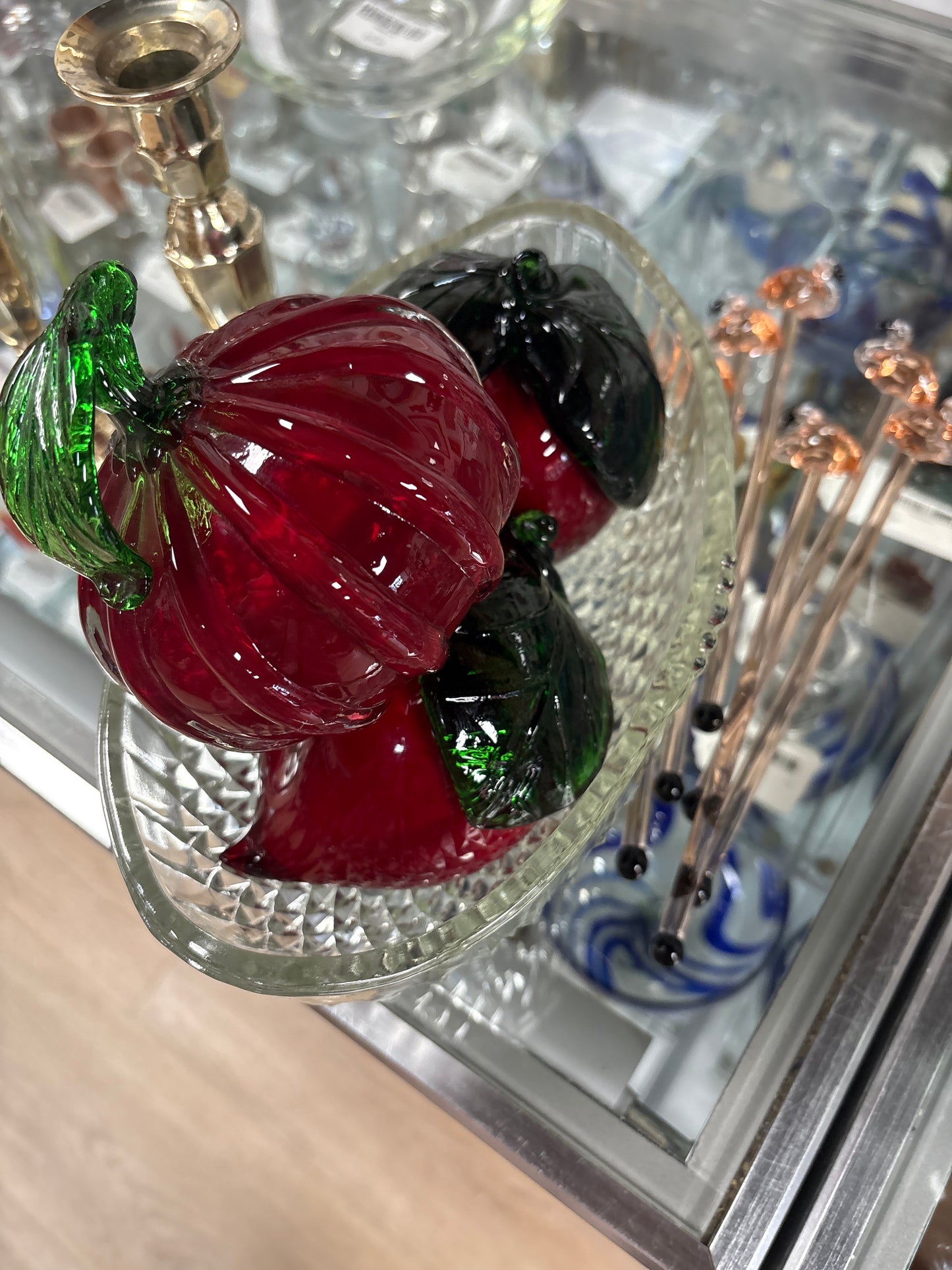 4 Piece Glass Bowl and Glass Fruit Collection