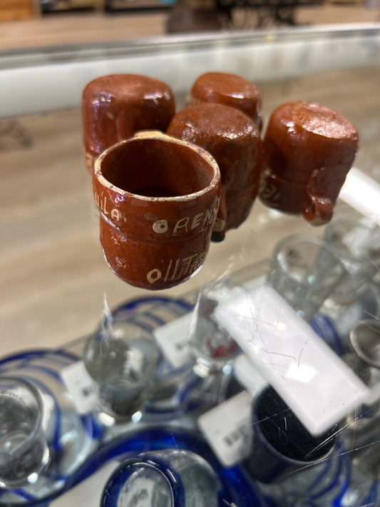 Vintage Authentic Mexican Tequila shot mugs (small set of 6)