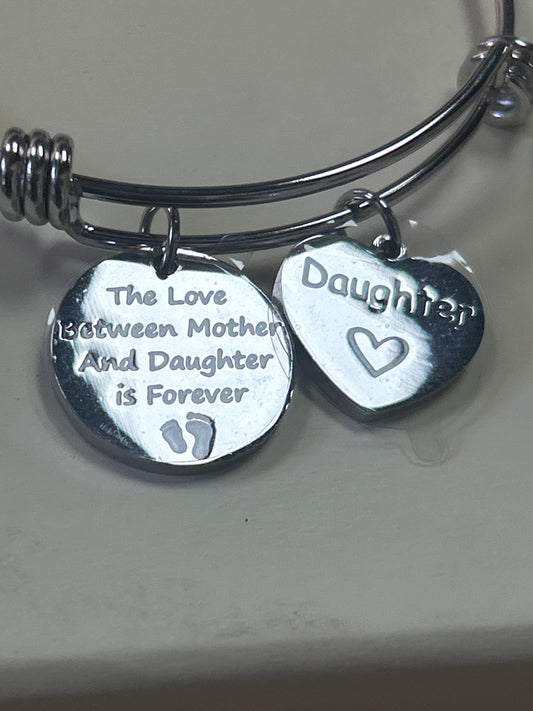 “Love between a mother and daughter is forever” Bracket (daughter heart)