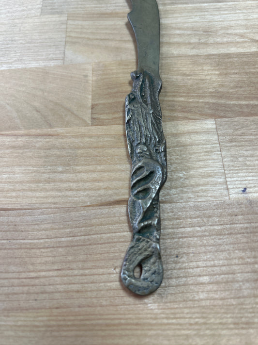 Vintage Dragon Letter Opener (tip broken…still nice) Brass
