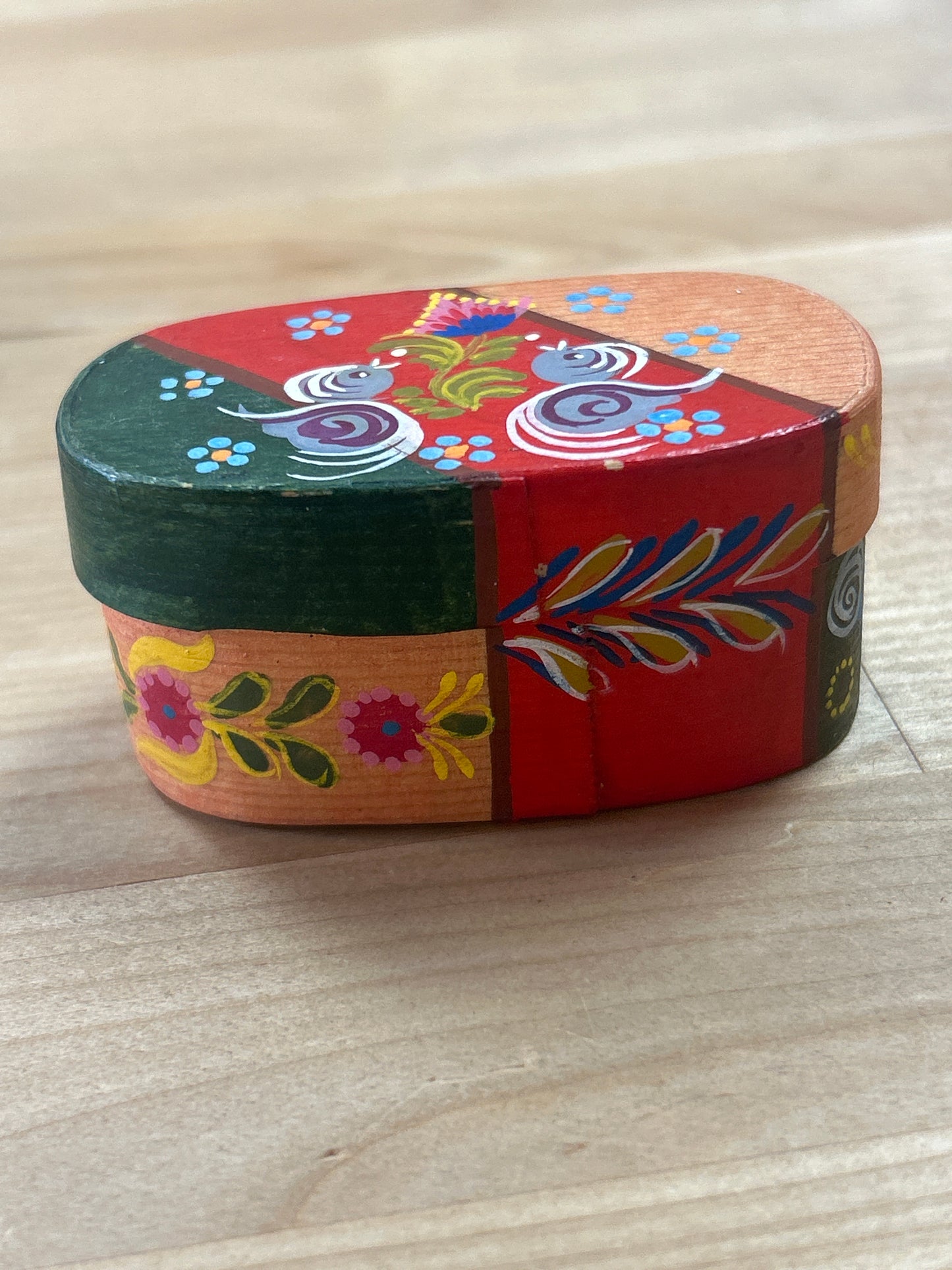 Vintage Wood Painted Tiny Box