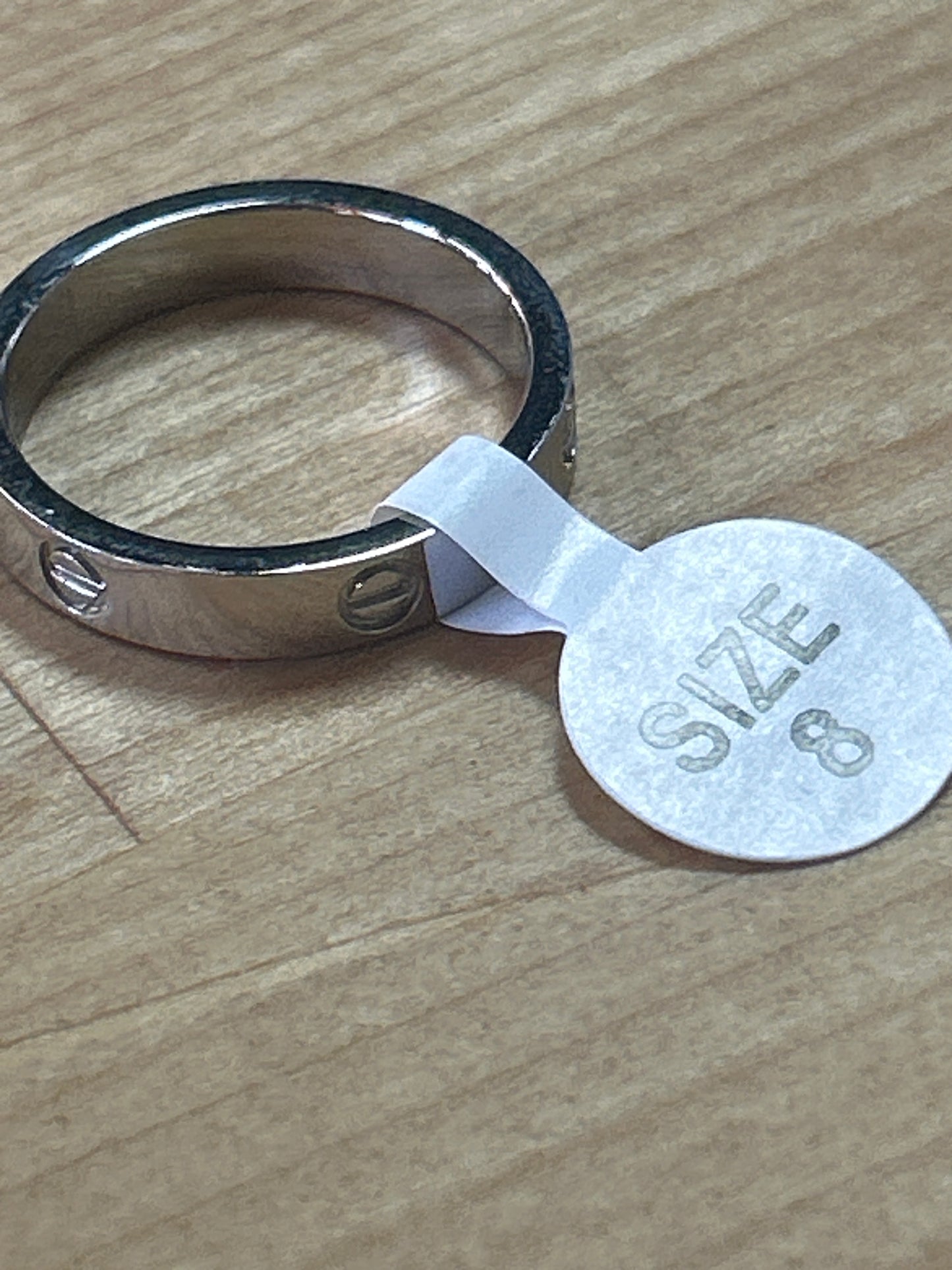 Silver tone Ring size 8