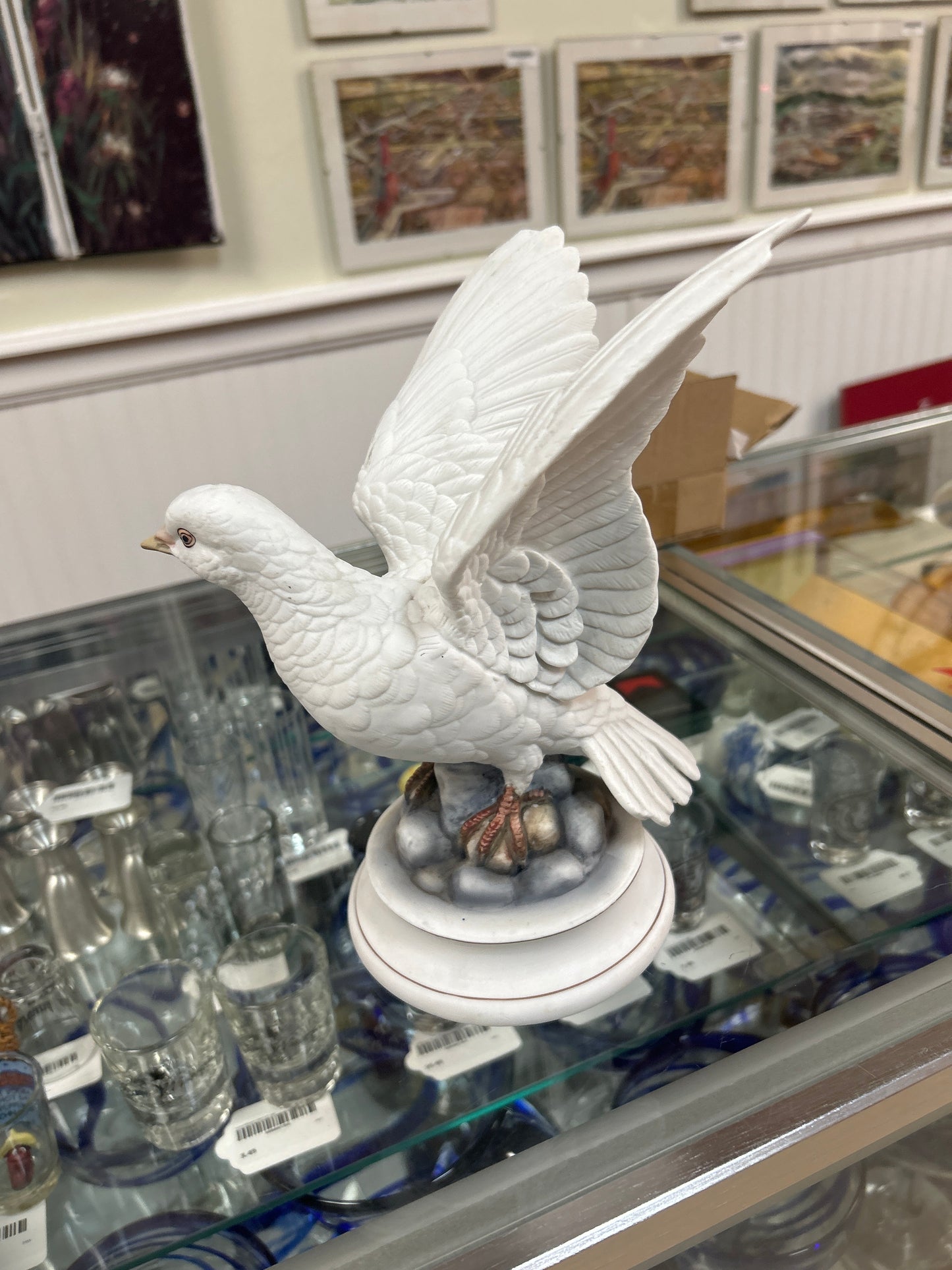 Vintage 1970’s Andrea White Dove by Sadek (chip feather, hard to notice)