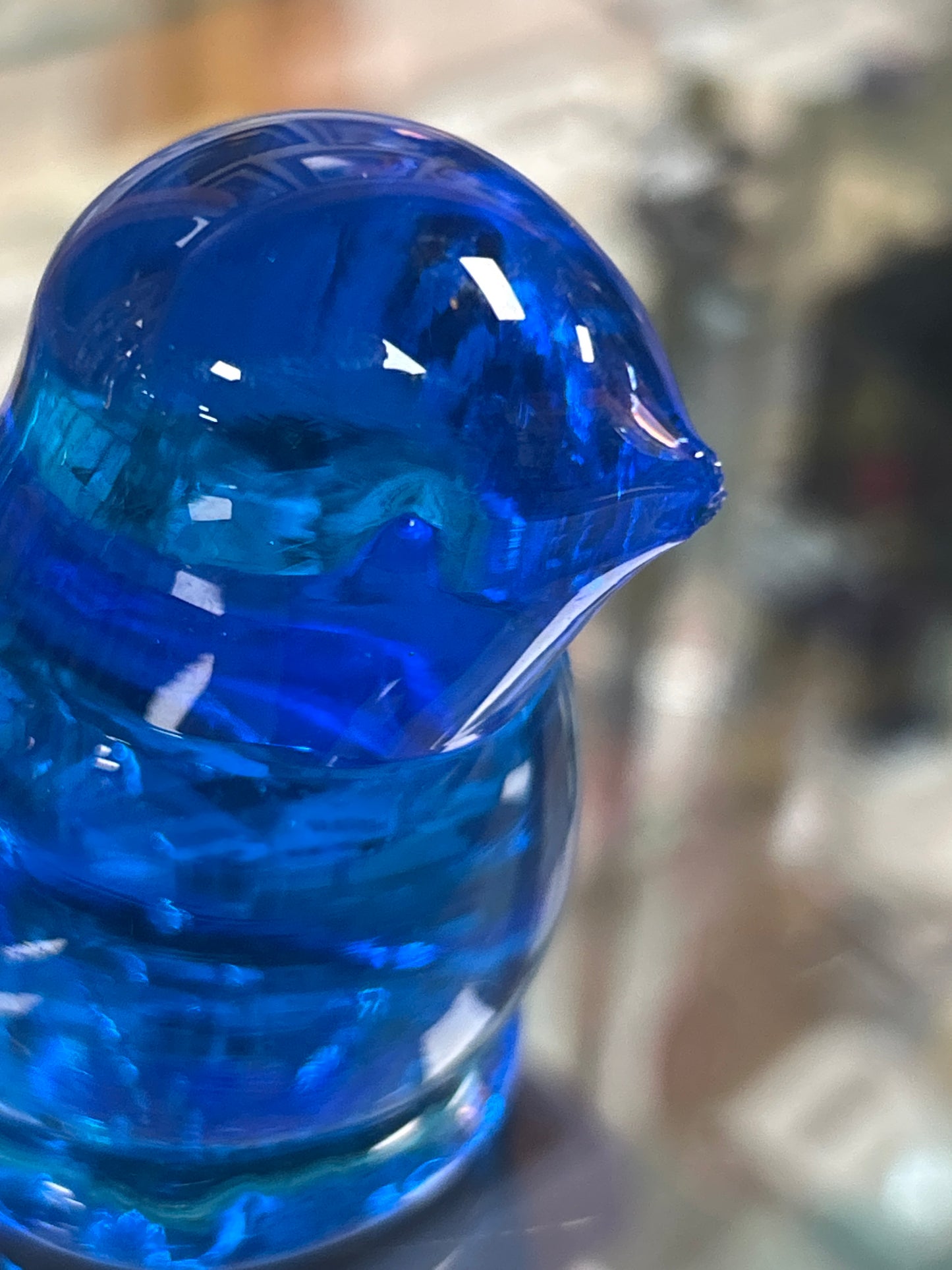 Vintage Leo Ward Glass Cobalt Bluebird of Happiness 1985 Figurine
