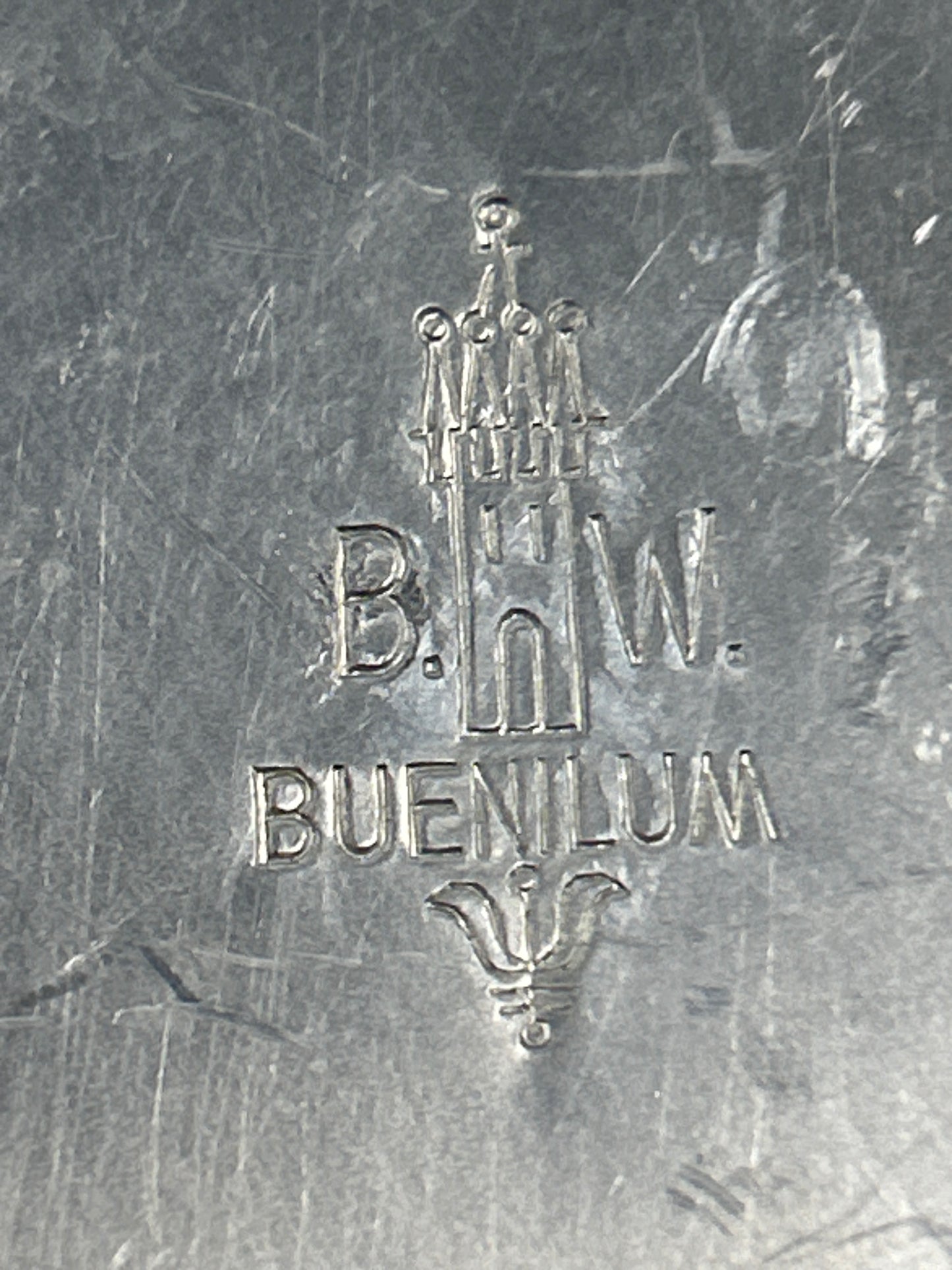 Vintage B.W Buenilum Aluminum Casserole Dish w/ Hammered lid