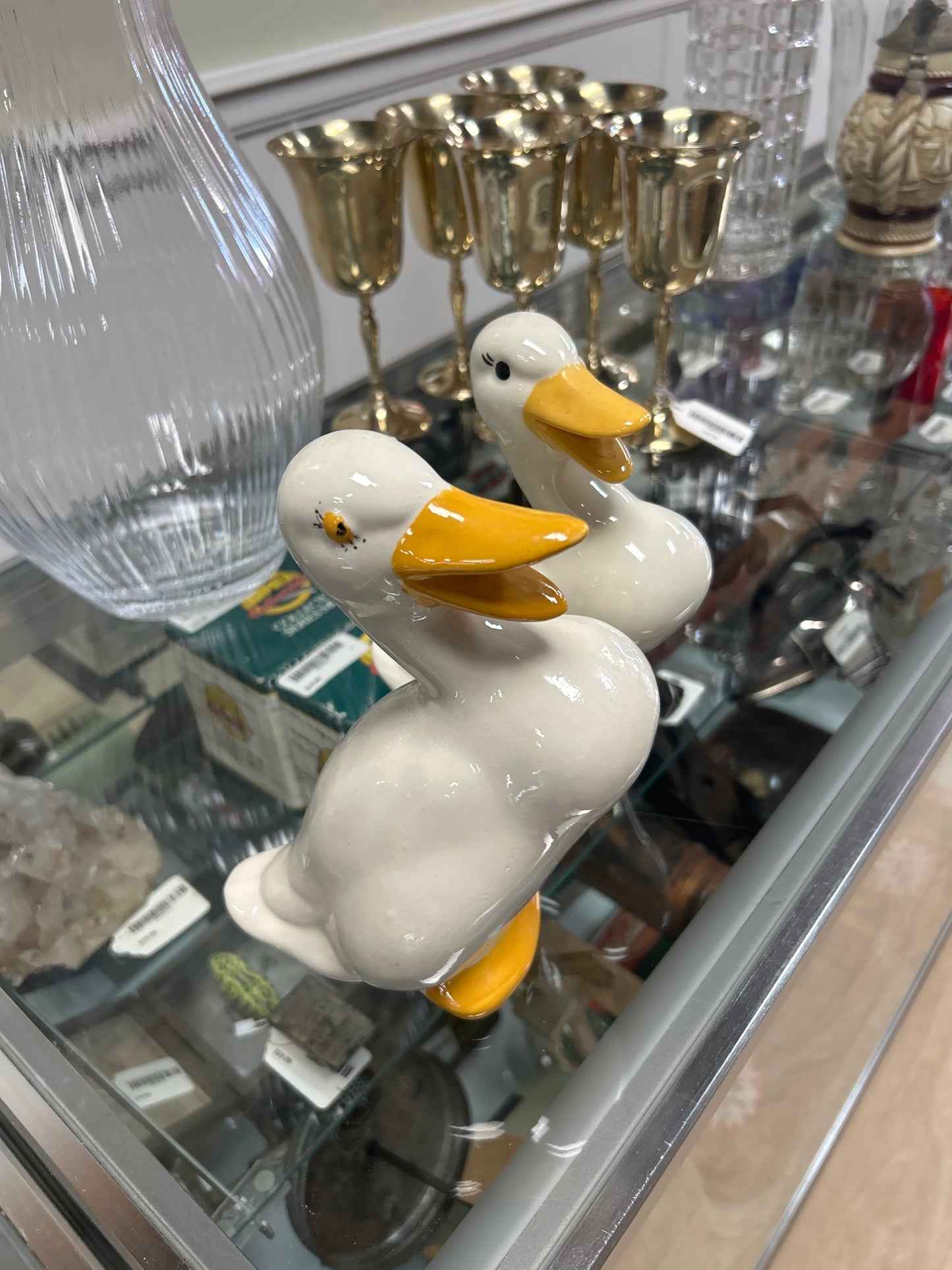 Pair of Geese 8” (black eyed and yellow eyed)