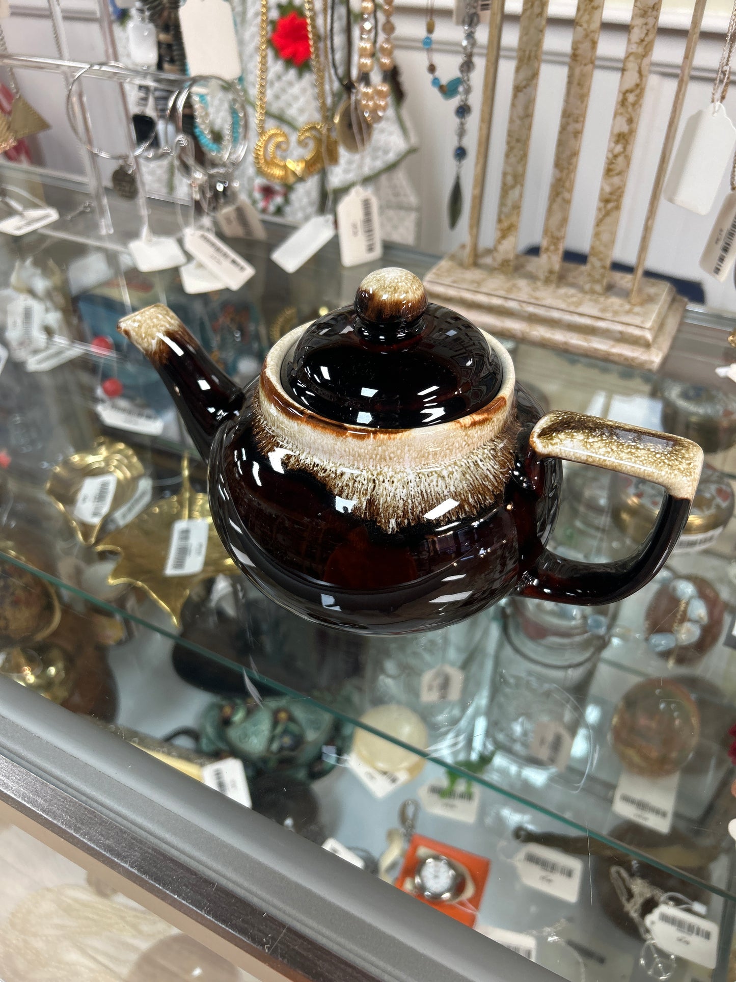 Vintage Pfaltzgraff Brown Drop Glaze 1950s USA #701 Ceramic Teapot
