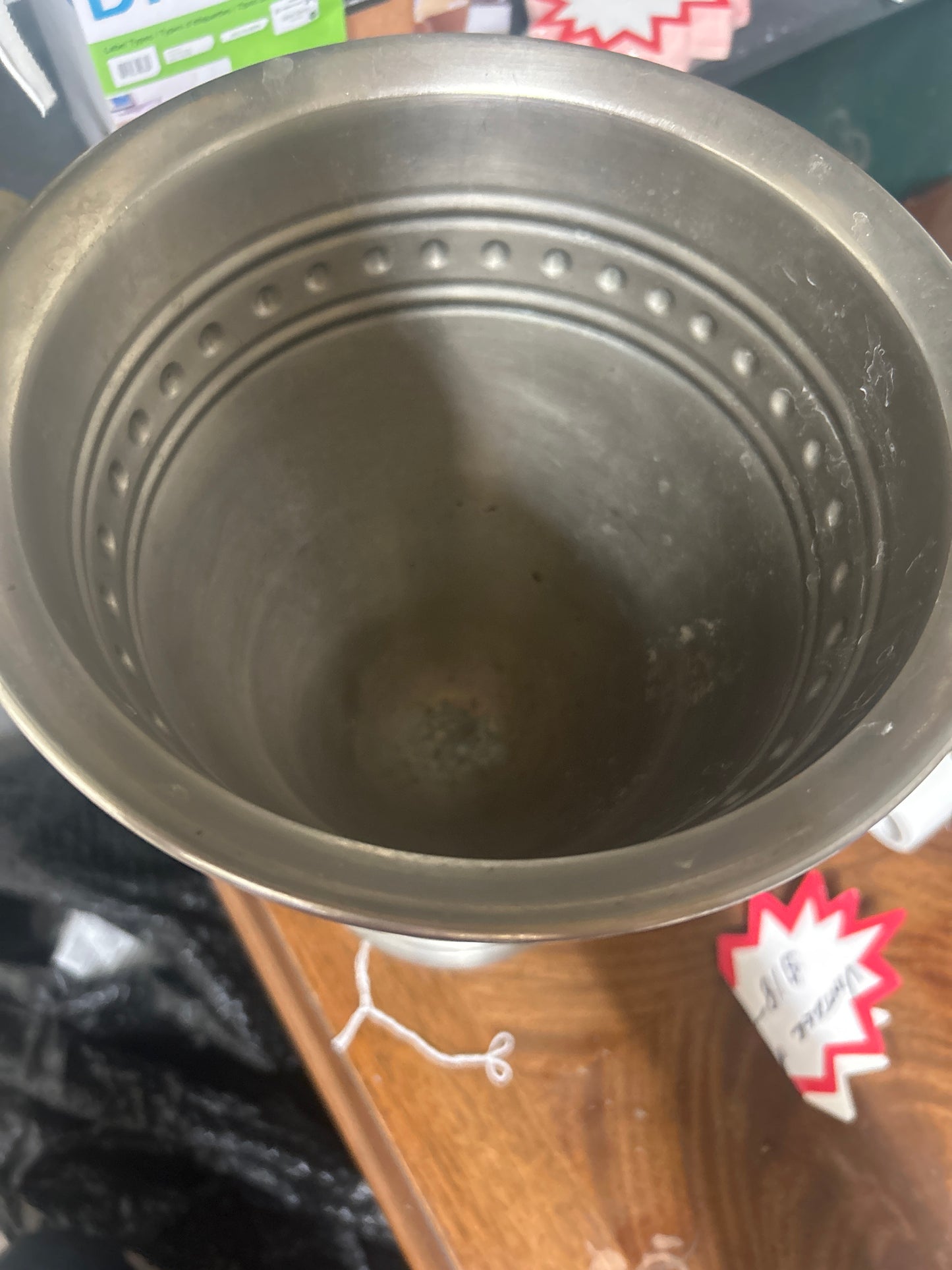 Extra Large Vintage Metal Goblet (some dings/dents)