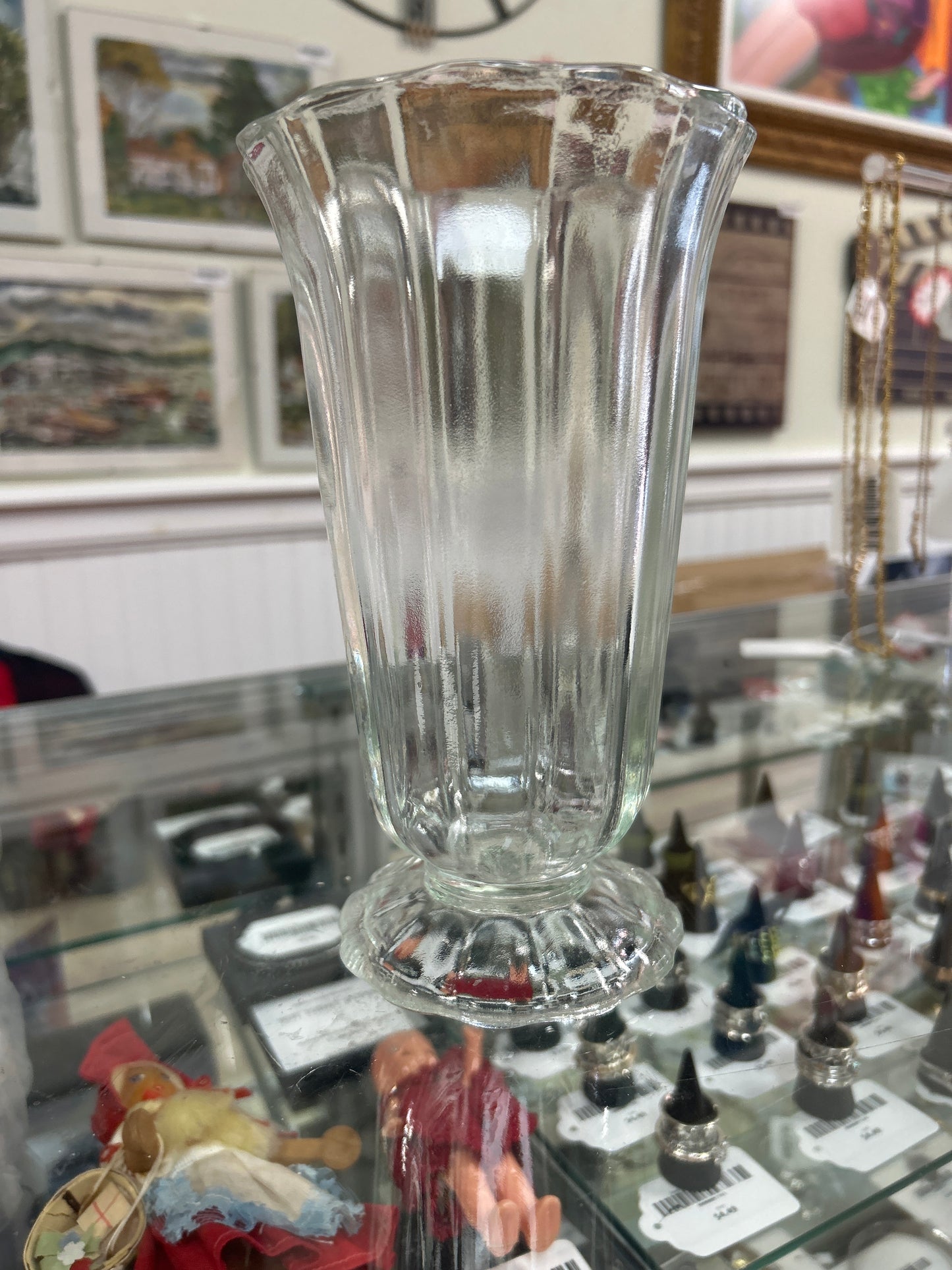 Vintage 8” Vase (slight green tint)