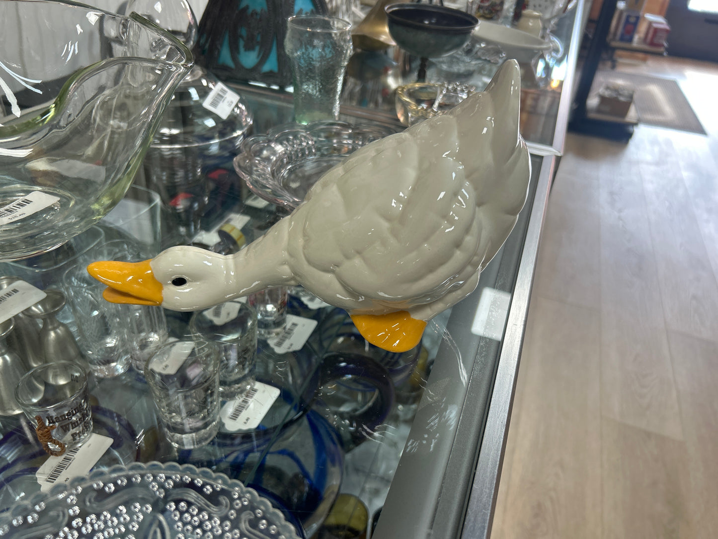 White Duck/Goose Ceramic Figurine- Long Neck - Vintage