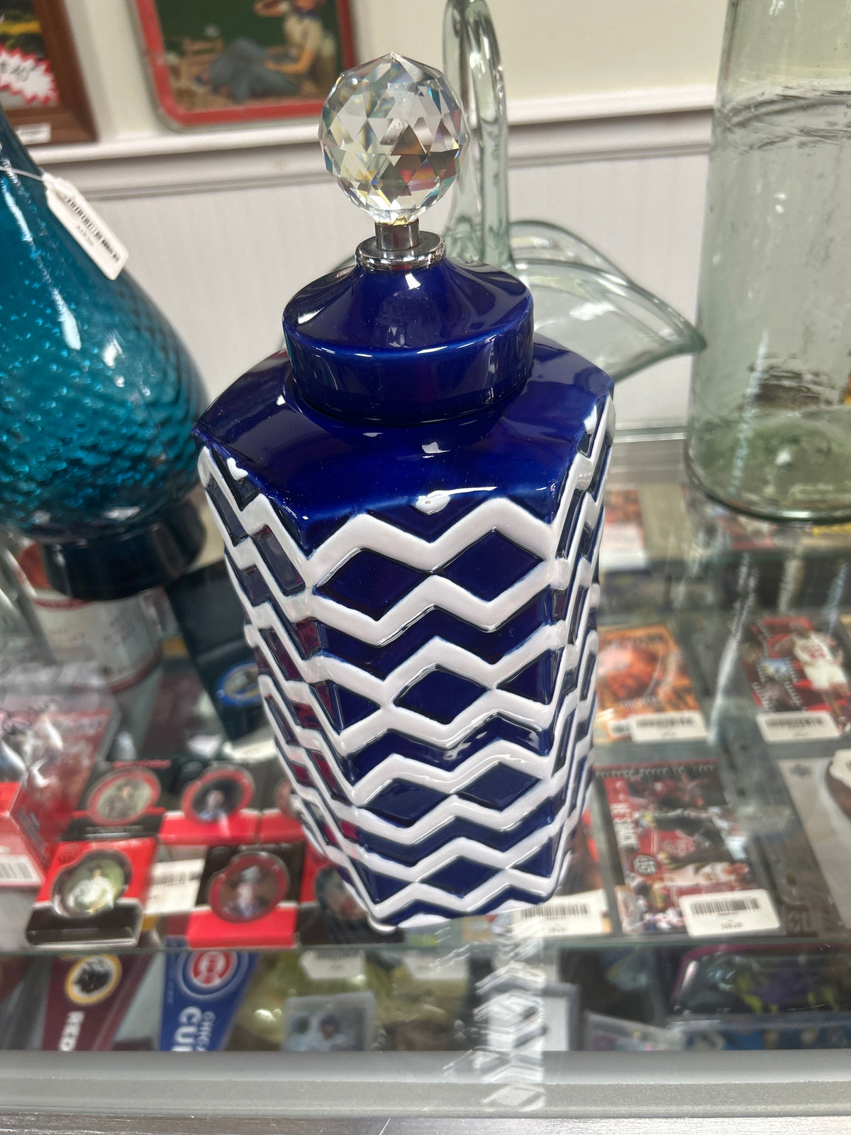Blue Vase w/Lid