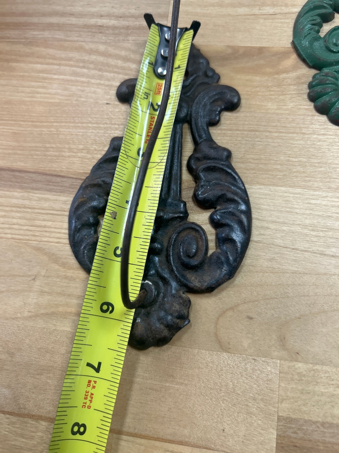 Vintage Cast Metal Ornate Wall Hanging Bill Receipt Holder Spike USA Office (natural metal color)