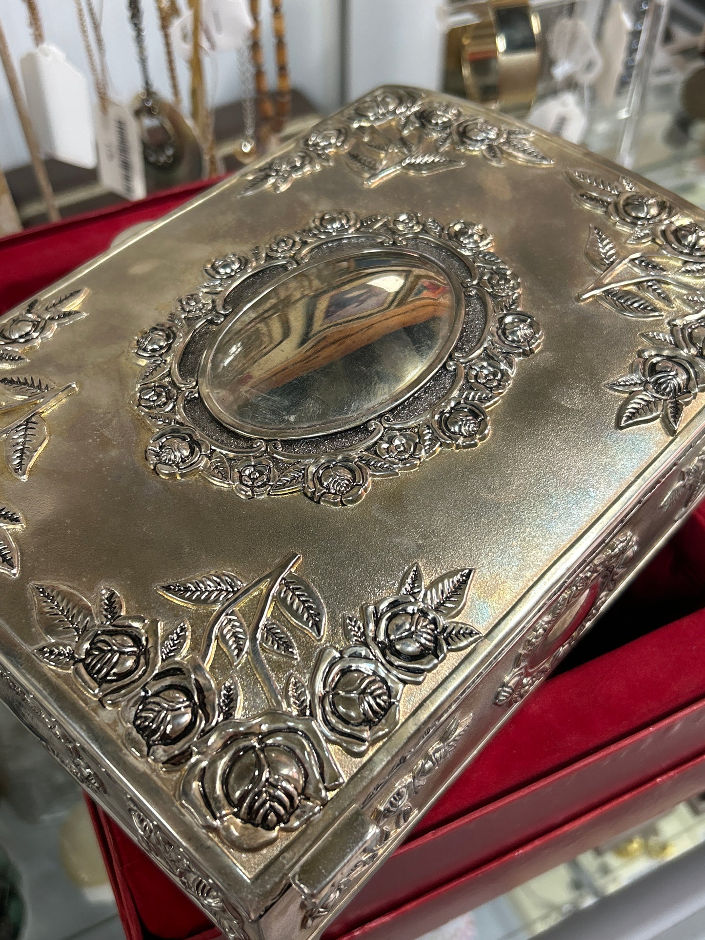 Vintage Godinger Silver Plated Velvet Lined Jewelry Trinket Box pre-owned