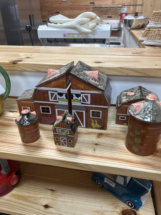 Vintage Gentleman Farmer Canisters Set 1980