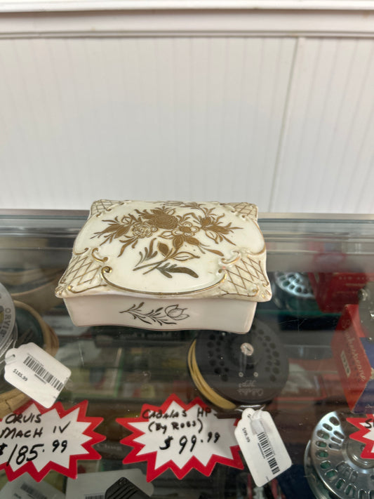Vintage hand made Porcelain trinket box