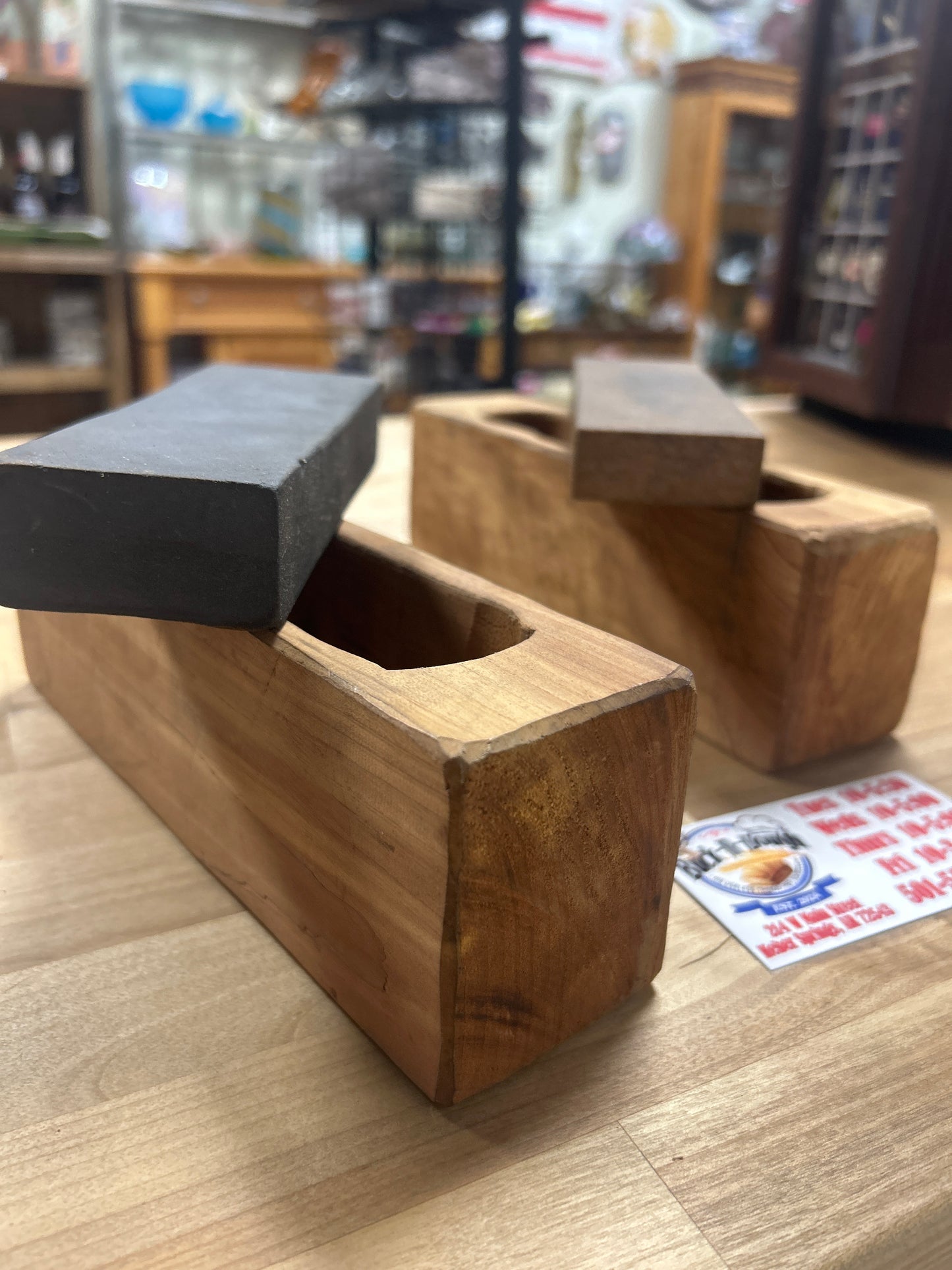 Pair of Sharpening Stones in Primitive Holders