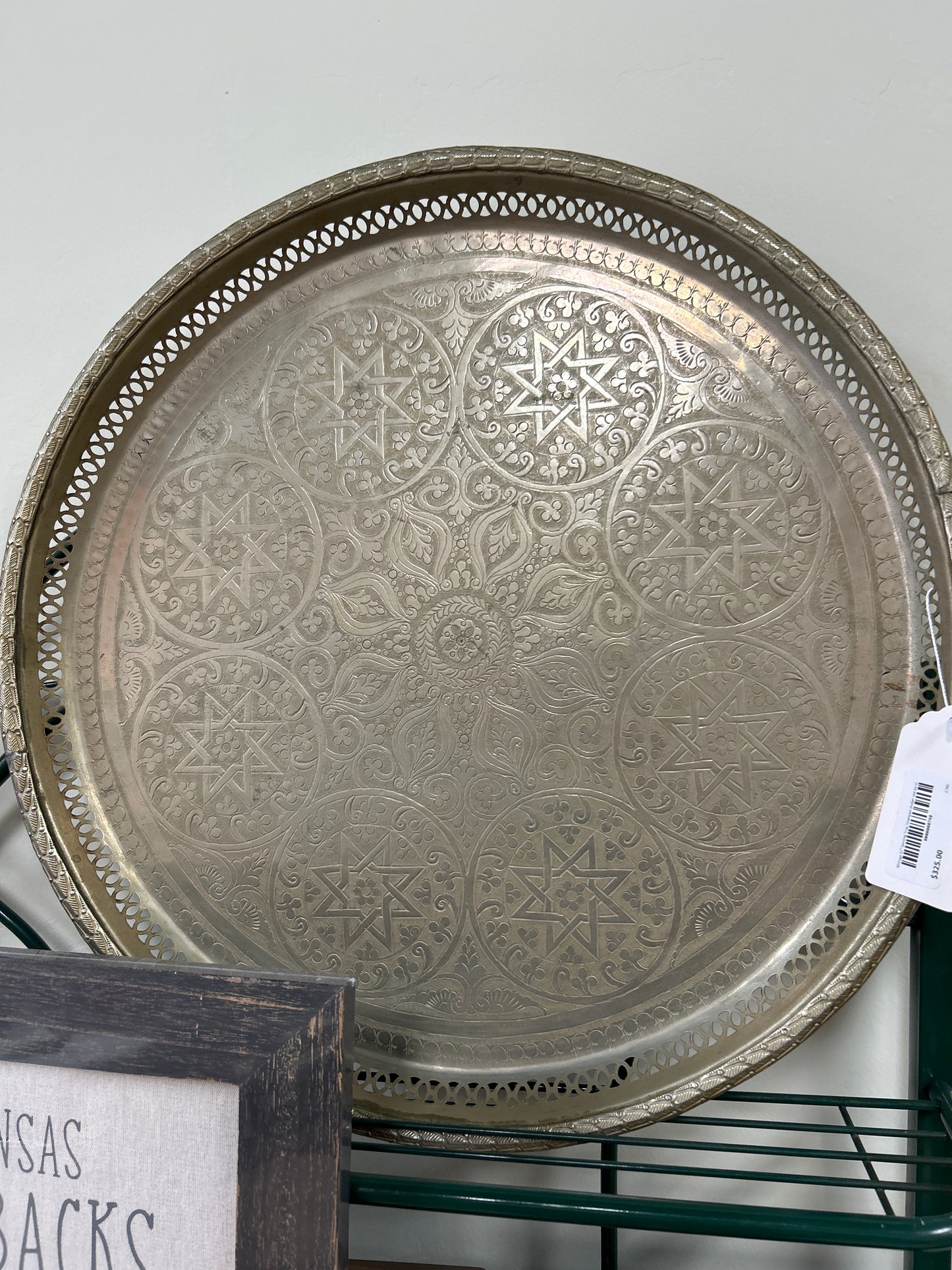 Vintage 21" Serving Tray (stamped maker see pics)