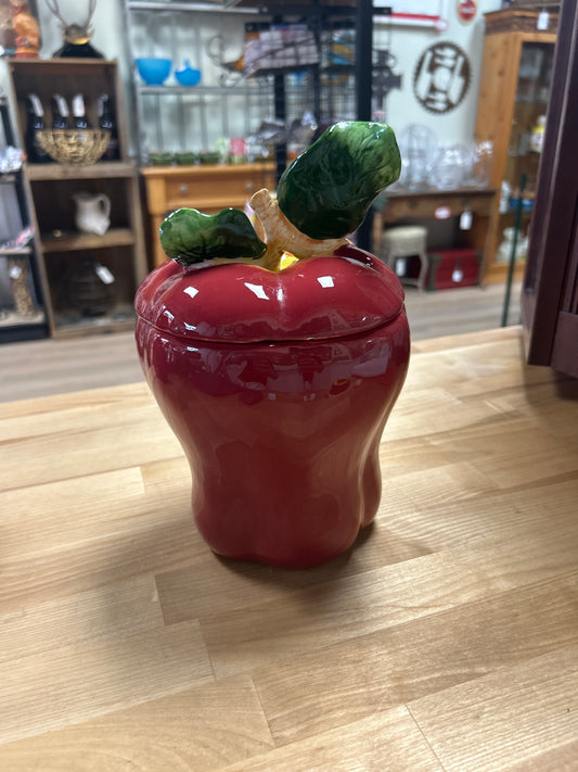Apple Ceramic Apple Canister/Cookie Jar 9”