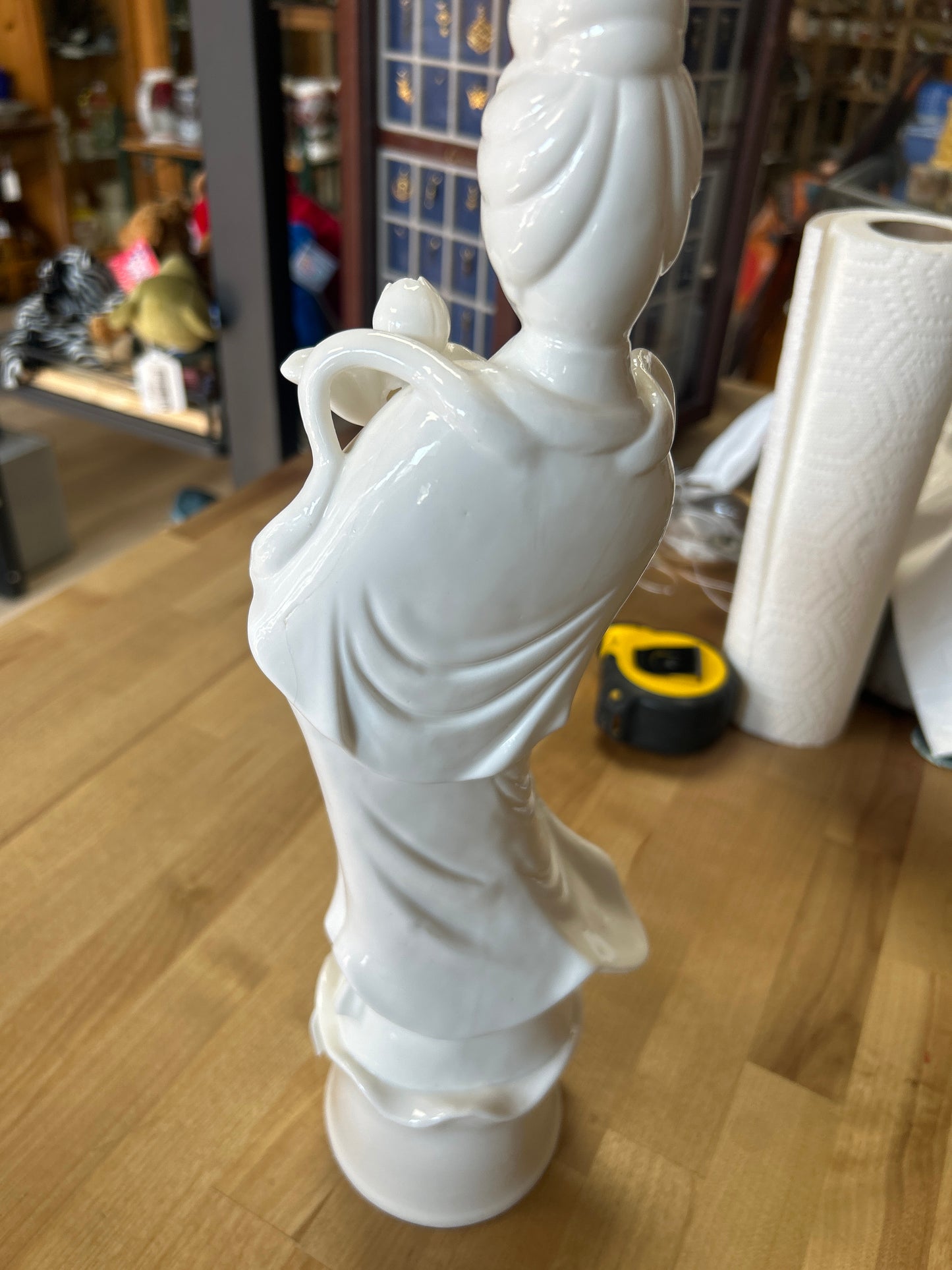 Vintage Toyo Blanc De Chine Porcelain Geisha Figurine 15"