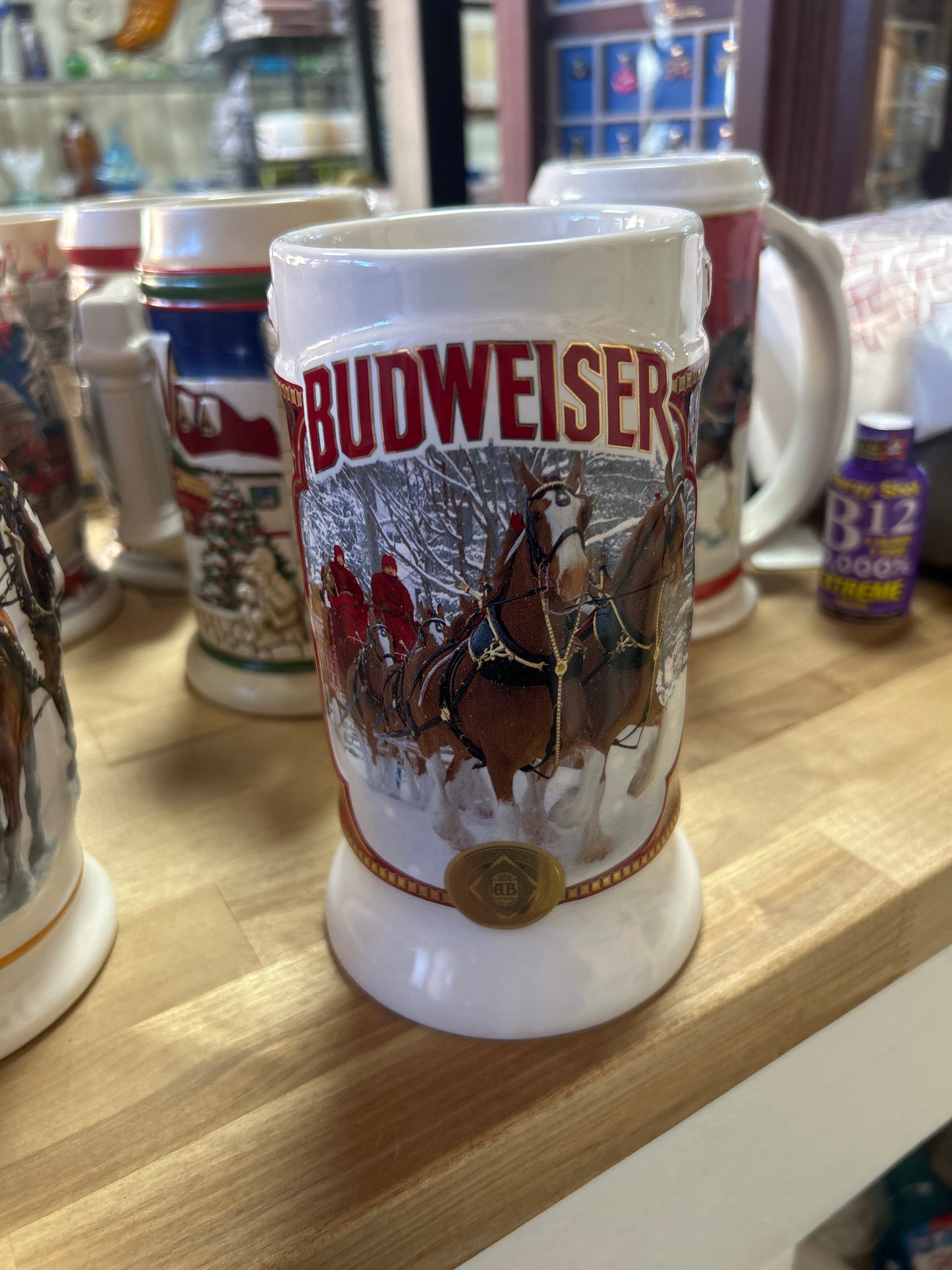 2021  Budweiser Plaid Holiday 42nd Anniversary The Great American Ed Mug