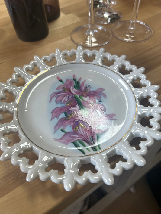 Norcrest Fine China Hand Painted  Lily Saucer