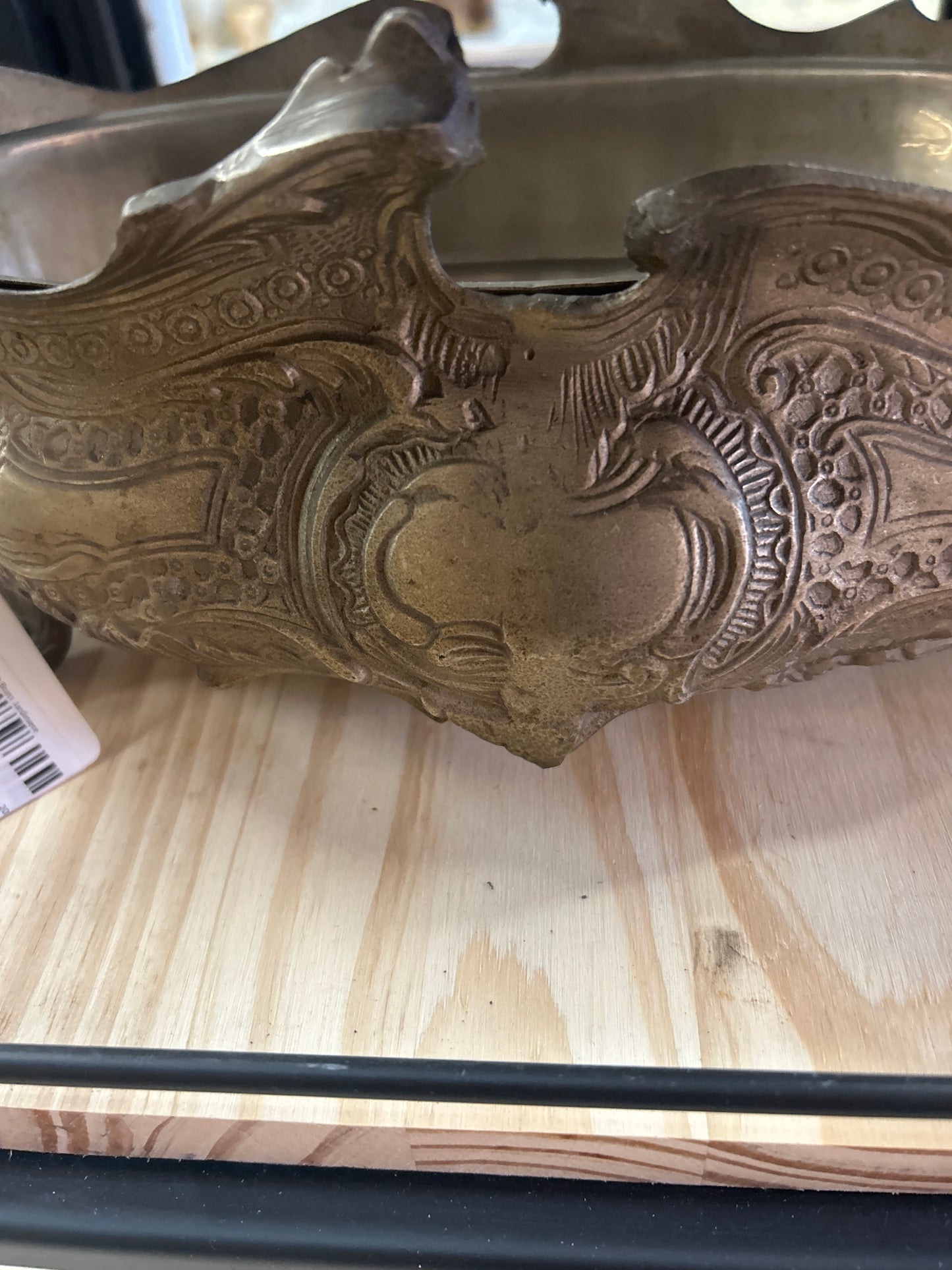 Large Antique French Brass Jardiniere