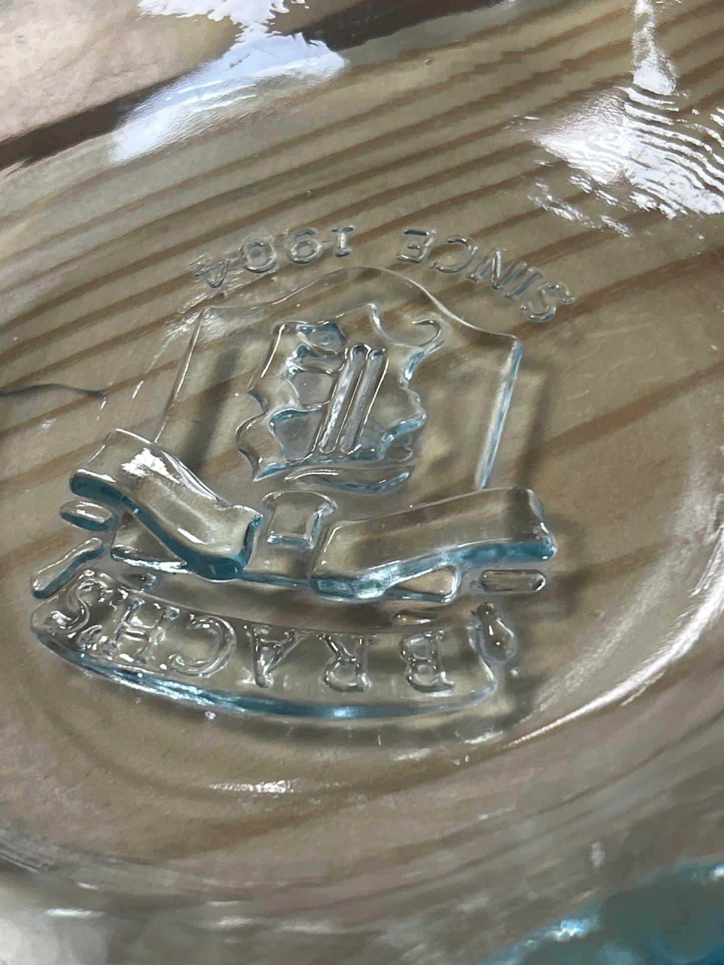 Vintage Brach's Candy Company Blue Thick Recycle Glass Candy Dish Brach's Logo