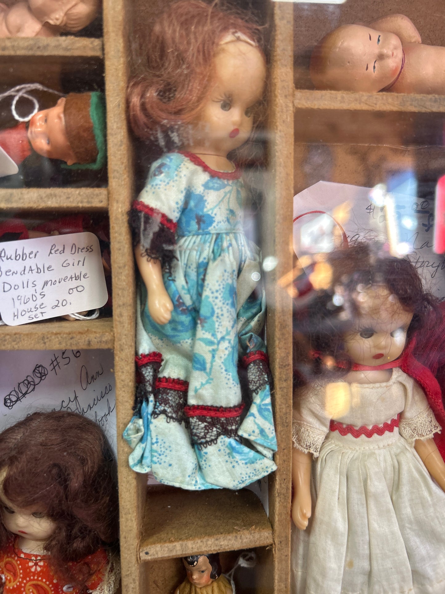 Vintage/Antique Miniature Doll collection in case