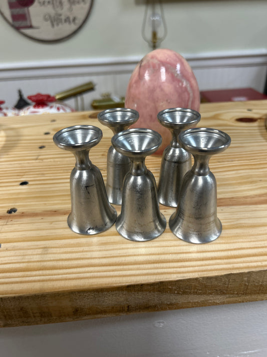 Vintage pewter shot glasses (set of 5)