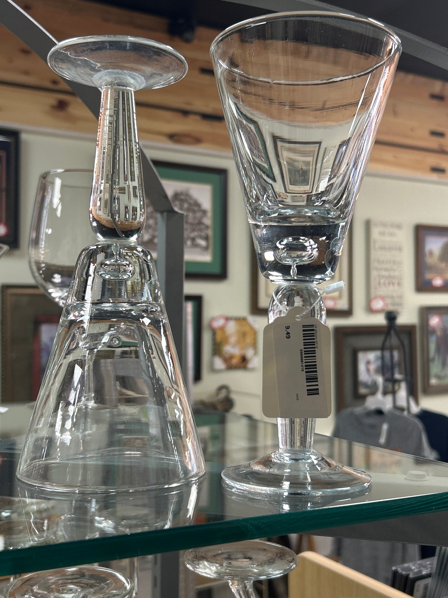 Vintage thick wine glass