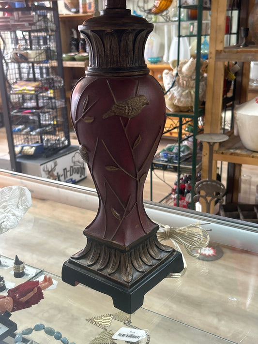 Lamp Bird Motif (red and gold)